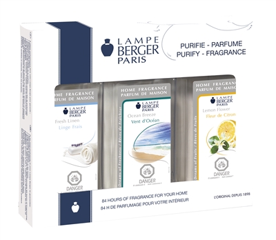 Triopack Fresh - Fresh Linen, Lemon Flower, Ocean Breeze - Lampe Berger Fragrance Oil 3x180ml