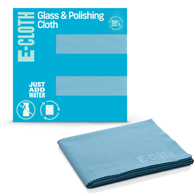 Glass & Polishing Cloth - Blue