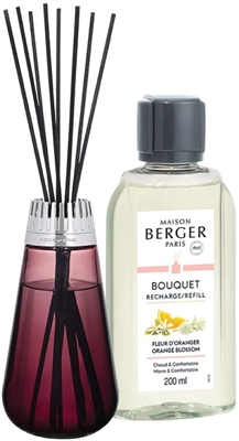 Bouquet Diffuser Amphora Raspberry Gift Set with 200ml Orange Blossom