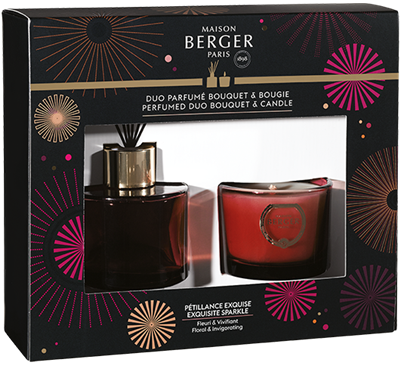 Bouquet Mini Diffuser Mini Candle Duo Gift Set Exquisite Sparkle - Red Round