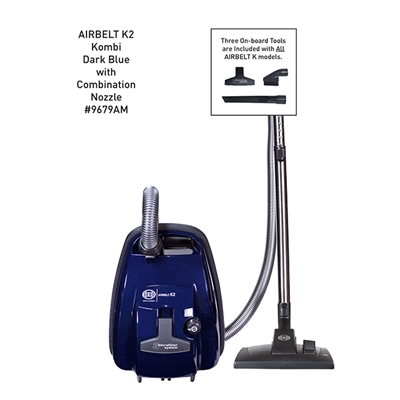 Sebo Airbelt K2 Kombi with combination nozzle in dark blue